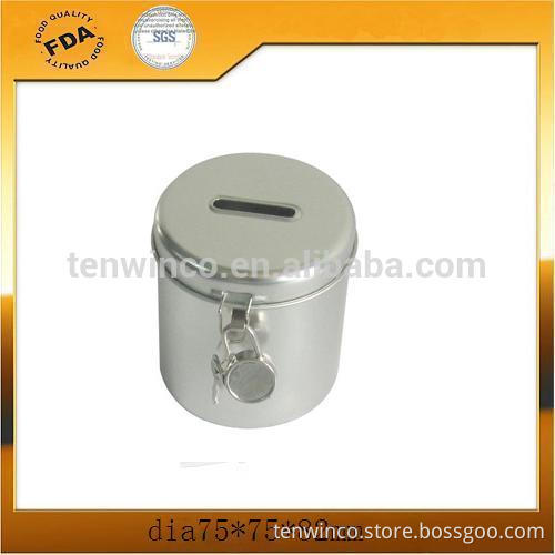 Round coin boxes/Piggy bank/coin saving/coin tin packag dia75*75*82mm